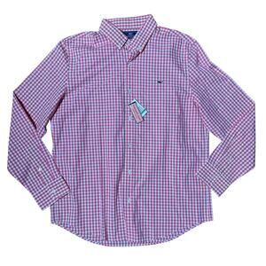 Vineyard Vines Slim Fit Whale Button Down Shirt SZ L Mens Sandy Cay Check Jetty